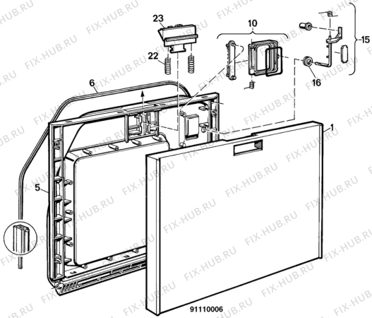 Взрыв-схема посудомоечной машины Electrolux BE19 - Схема узла W20 Door