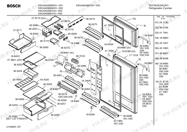 Взрыв-схема холодильника Bosch KSU445206W - Схема узла 02