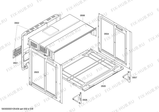 Схема №5 HB58T560A с изображением Каталитическая панель для плиты (духовки) Siemens 00436972