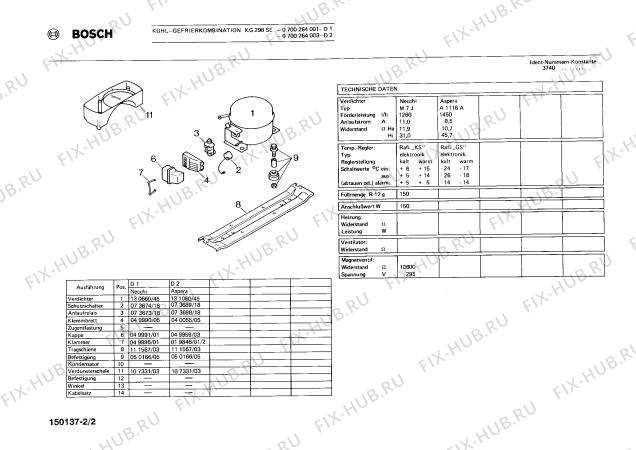 Схема №2 0700264003 KG298SE с изображением Переключатель для холодильной камеры Bosch 00111917