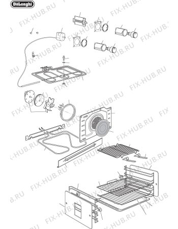 Схема №4 DEL6038D с изображением Держатель для плиты (духовки) DELONGHI 51BFD01DA