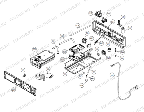 Взрыв-схема стиральной машины Gorenje PW5 valve with door BE   -Stainless #308641911 (900003558, WMC55BE) - Схема узла 05