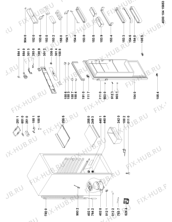 Схема №1 KRA 3460 A++WS с изображением Вноска для холодильной камеры Whirlpool 481010377867