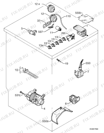 Взрыв-схема стиральной машины Zoppas PL650 - Схема узла Electrical equipment 268