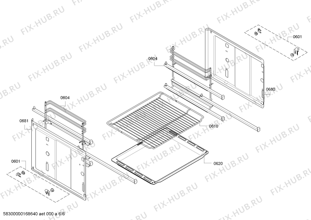 Взрыв-схема плиты (духовки) Bosch HEA53T450 Bosch - Схема узла 06