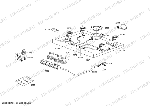 Взрыв-схема плиты (духовки) Bosch PCF815FNL - Схема узла 02