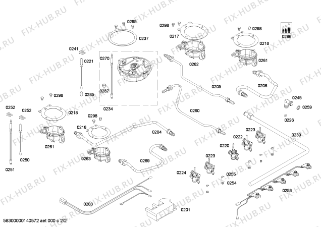 Взрыв-схема плиты (духовки) Bosch PCQ715B90Z ENC.PCQ715B90Z 4G+1W BO70F IH5 - Схема узла 02