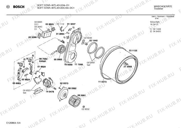 Схема №4 WTL4512DC SOFT-STAR с изображением Ручка для сушильной машины Bosch 00093727