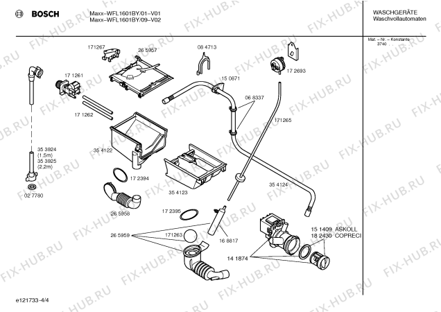 Схема №4 WFL1600BY WFL1600 с изображением Таблица программ для стиралки Bosch 00523917