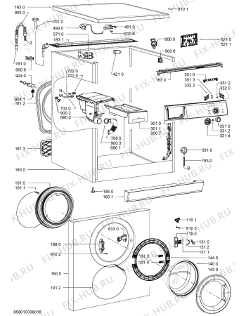 Схема №2 LOE 8061 с изображением Обшивка для стиральной машины Whirlpool 481010464973