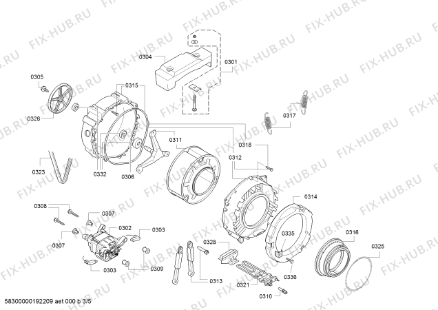 Взрыв-схема стиральной машины Bosch WLG20165IT - Схема узла 03