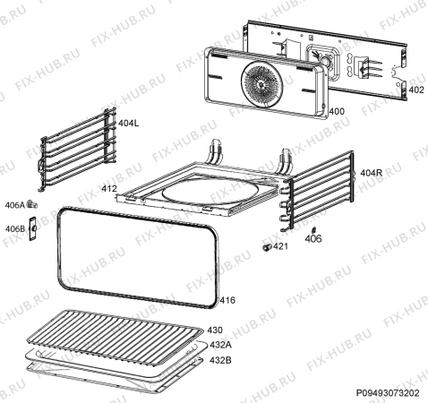Взрыв-схема плиты (духовки) Electrolux EB4SL90KSP - Схема узла Oven