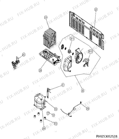 Взрыв-схема холодильника Zanussi ZRS61213XA - Схема узла Cooling system 017