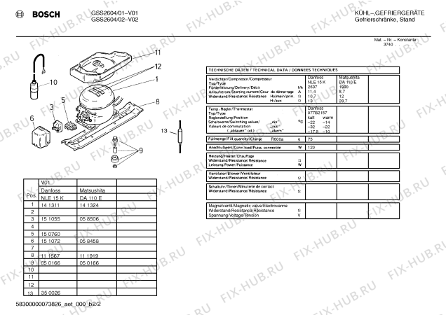 Взрыв-схема холодильника Bosch GSS2604 - Схема узла 02