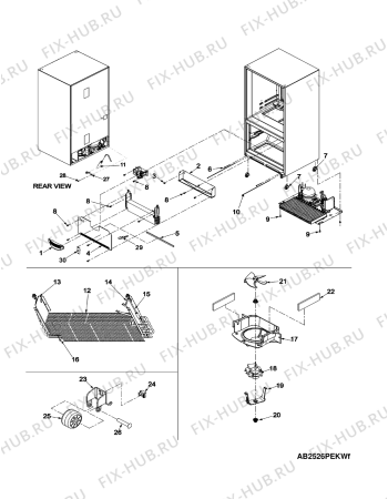 Схема №7 AB2526PEKW с изображением Труба для холодильника Whirlpool 482000094457