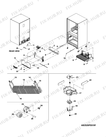 Схема №7 AB2526PEKW с изображением Шуруп Whirlpool 481201227692