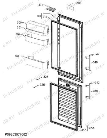 Взрыв-схема холодильника Aeg RCB53428TW - Схема узла Door