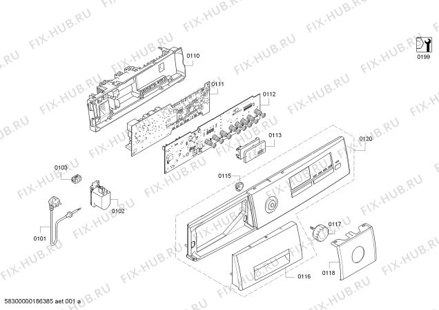 Схема №2 WM14P420 BLDC с изображением Панель управления для стиральной машины Siemens 11008367
