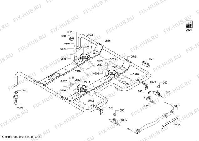 Схема №2 HR52D210T с изображением Кабель для электропечи Siemens 00653255