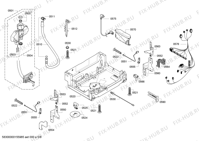 Взрыв-схема посудомоечной машины Bosch SMV68M30SK - Схема узла 05
