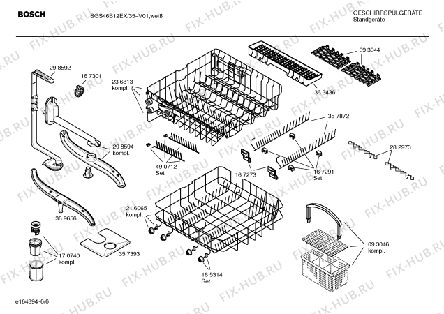 Взрыв-схема посудомоечной машины Bosch SGS46B12EX - Схема узла 06