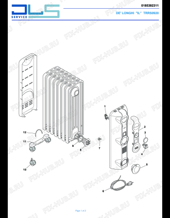 Схема №1 TRRS0920.B с изображением Микромодуль для ветродува DELONGHI 5918510171