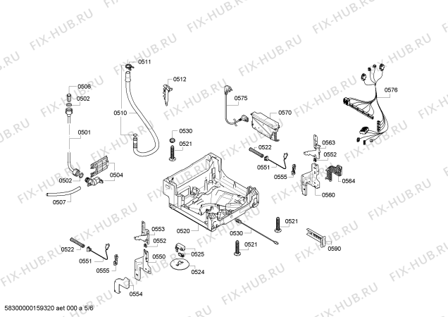 Взрыв-схема посудомоечной машины Bosch SPV40E00RU - Схема узла 05