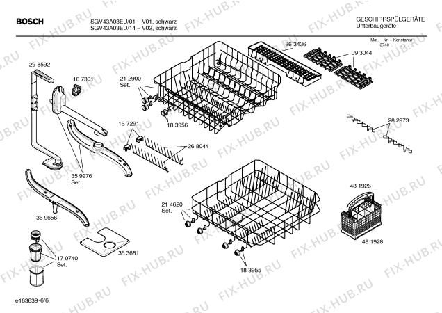 Схема №4 SGV43A03EU с изображением Инструкция по эксплуатации для посудомойки Bosch 00583725