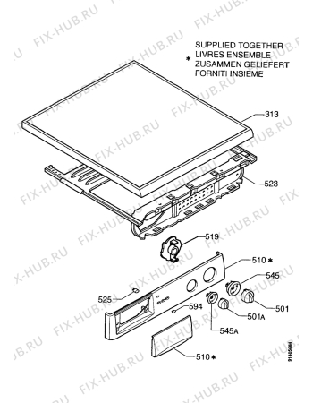 Взрыв-схема стиральной машины Castor CWM1200I - Схема узла Control panel and lid