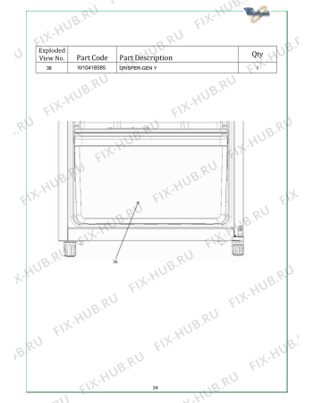 Схема №6 WMD 210 SL с изображением Другое для холодильной камеры Whirlpool 482000025678