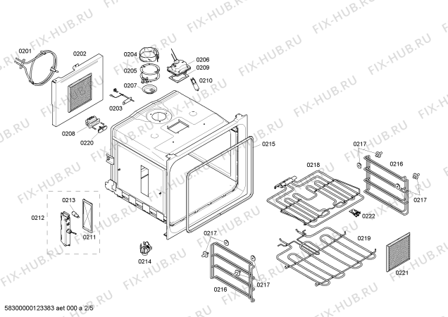Схема №3 BO241430 с изображением Нагревательный элемент для духового шкафа Bosch 00666652