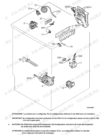 Взрыв-схема стиральной машины Zanussi Electrolux FD1416 - Схема узла Electrical equipment 268