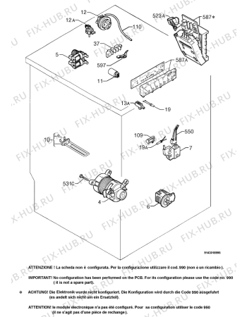 Взрыв-схема стиральной машины Zanussi Electrolux FD1216 - Схема узла Electrical equipment 268