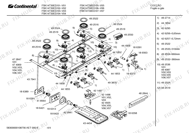 Взрыв-схема плиты (духовки) Continental FSK14T30ED QUANTUM II BEGE GE BIV - Схема узла 04