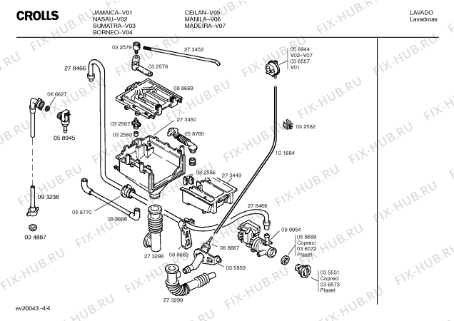 Взрыв-схема стиральной машины Crolls CEILAN - Схема узла 04