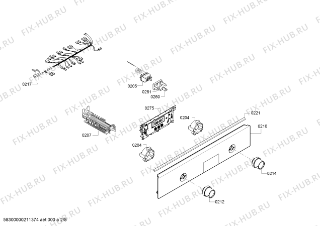 Взрыв-схема плиты (духовки) Bosch HLR390020 - Схема узла 02