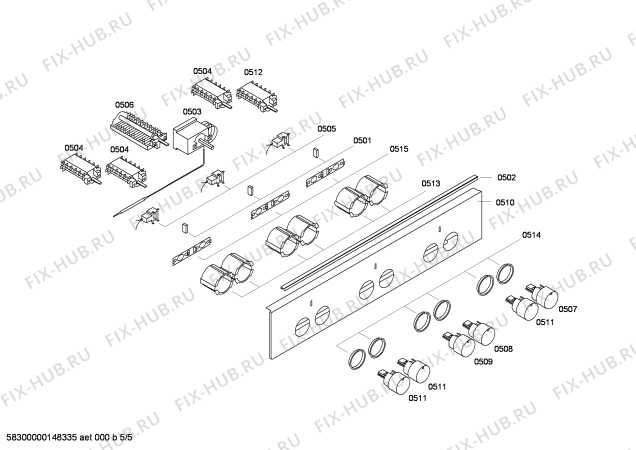 Схема №2 HD621210G с изображением Панель управления для духового шкафа Siemens 00700890