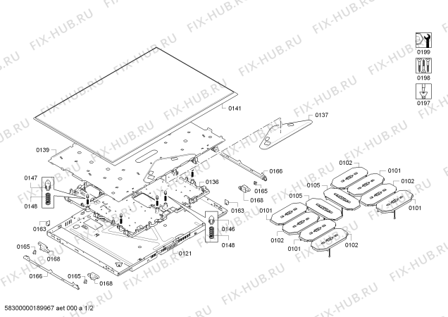 Схема №1 T68TF62N0 с изображением Стеклокерамика для электропечи Bosch 00714678