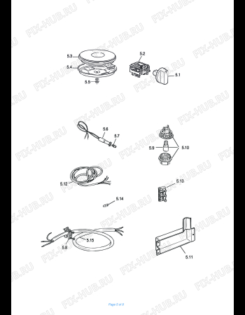 Взрыв-схема плиты (духовки) DELONGHI SEW8541 - Схема узла 5