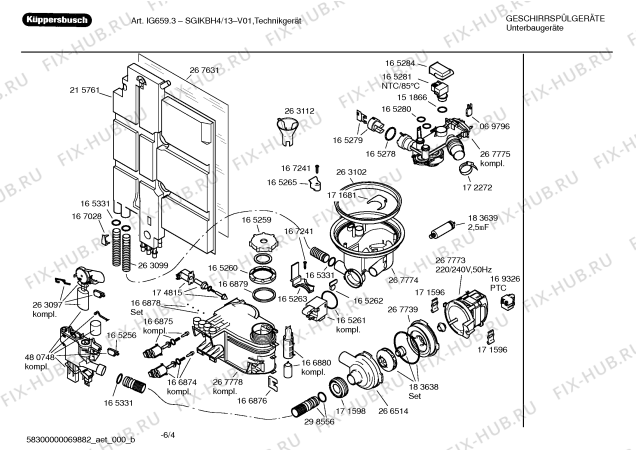 Взрыв-схема посудомоечной машины Kueppersbusch SGIKBH4 IG659.3 - Схема узла 04
