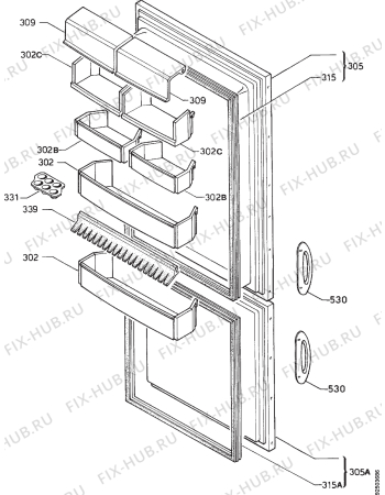 Взрыв-схема холодильника Electrolux ER3120B - Схема узла Door 003