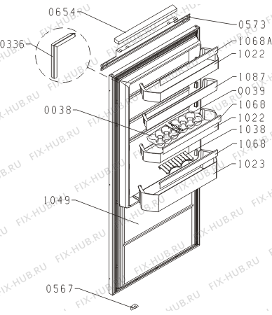 Схема №3 GDR66122Z/01 (312741, HKI2028BF) с изображением Крышечка для холодильника Gorenje 332046
