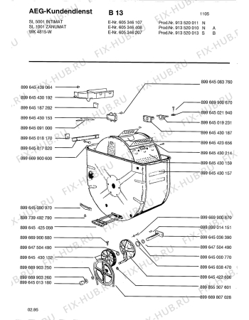 Взрыв-схема комплектующей Zanker SL 5001 INTIMAT  913 - Схема узла Tub and drum