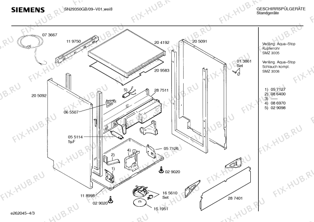 Схема №3 SN29350GB с изображением Панель для посудомойки Siemens 00296751