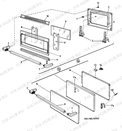 Взрыв-схема комплектующей Unknown ZS55 - Схема узла H10 Main Oven Door (large)