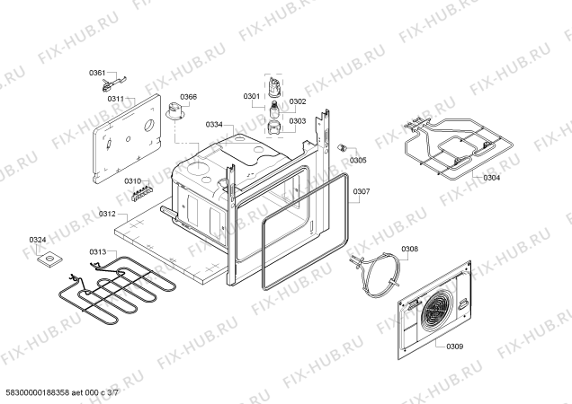 Схема №5 HCA748360U с изображением Стеклокерамика для плиты (духовки) Bosch 00714991