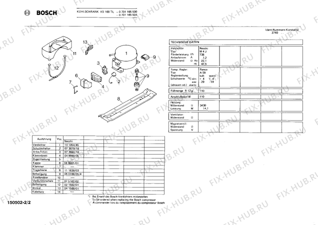 Взрыв-схема холодильника Bosch 0701165504 KS168TL - Схема узла 02