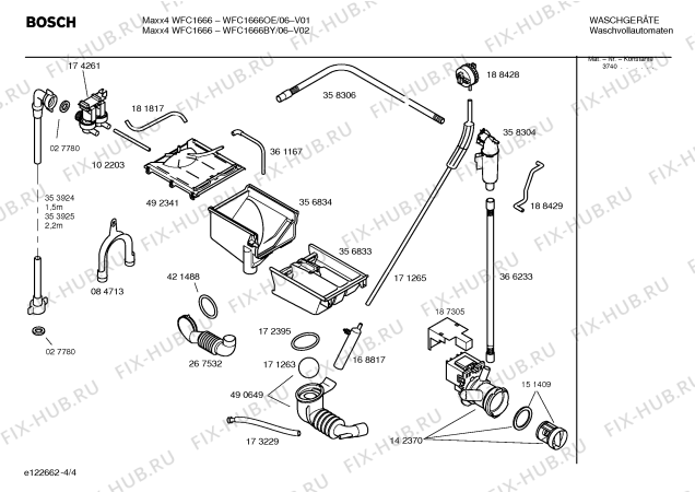 Схема №3 WFC1666BY Maxx4 WFC1666 с изображением Инструкция по установке и эксплуатации для стиралки Bosch 00586945