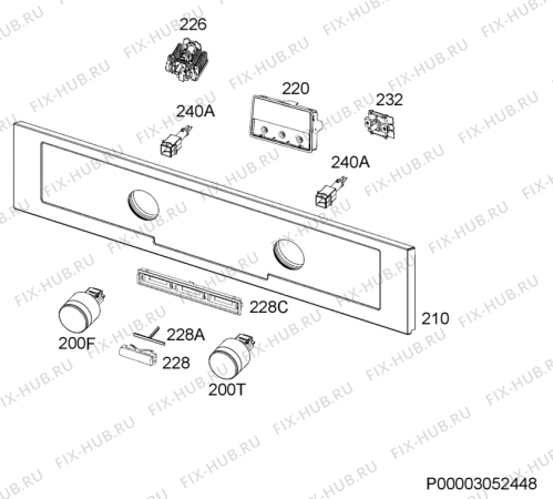 Взрыв-схема плиты (духовки) Electrolux EOA5450AAX - Схема узла Command panel 037