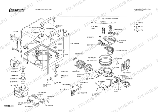 Схема №4 CG4401 CG440 с изображением Панель для посудомоечной машины Bosch 00114292